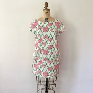 Vintage 1990’s Lilly Pulitzer White Label Floral Shift Dress Size 8